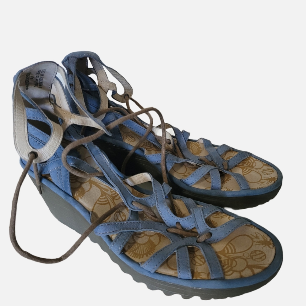 Baby blue gladiator sandals